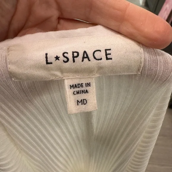 L*SPACE Ribbed White Scoop Neck Dress Size Medium VGUC - Picture 3 of 4